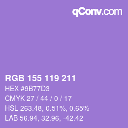 カラーコード: RGB 155 119 211 | qconv.com