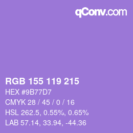 カラーコード: RGB 155 119 215 | qconv.com