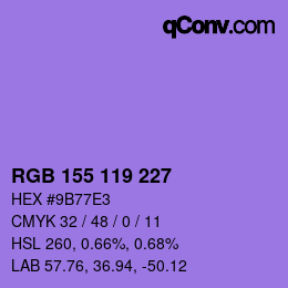 カラーコード: RGB 155 119 227 | qconv.com