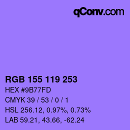 Color code: RGB 155 119 253 | qconv.com