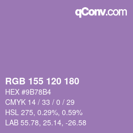カラーコード: RGB 155 120 180 | qconv.com