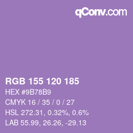 カラーコード: RGB 155 120 185 | qconv.com