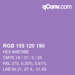 カラーコード: RGB 155 120 190 | qconv.com