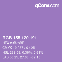 カラーコード: RGB 155 120 191 | qconv.com