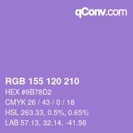 カラーコード: RGB 155 120 210 | qconv.com