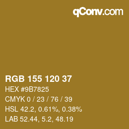カラーコード: RGB 155 120 37 | qconv.com