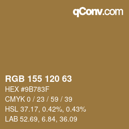 カラーコード: RGB 155 120 63 | qconv.com