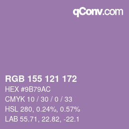 Color code: RGB 155 121 172 | qconv.com