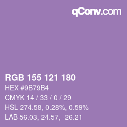 Color code: RGB 155 121 180 | qconv.com