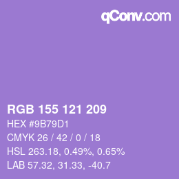 Color code: RGB 155 121 209 | qconv.com