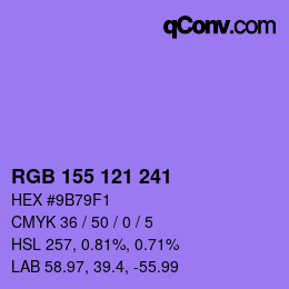 颜色代码: RGB 155 121 241 | qconv.com