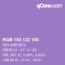 カラーコード: RGB 155 122 195 | qconv.com
