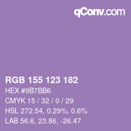 Color code: RGB 155 123 182 | qconv.com