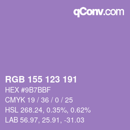 Color code: RGB 155 123 191 | qconv.com