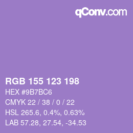 カラーコード: RGB 155 123 198 | qconv.com