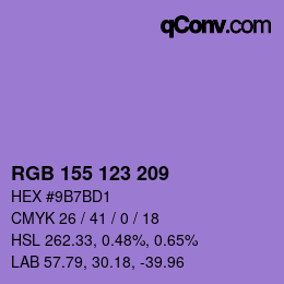 颜色代码: RGB 155 123 209 | qconv.com