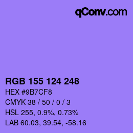 Color code: RGB 155 124 248 | qconv.com