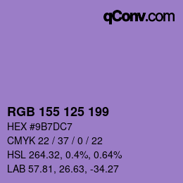 カラーコード: RGB 155 125 199 | qconv.com