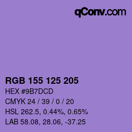 カラーコード: RGB 155 125 205 | qconv.com