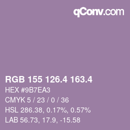 カラーコード: RGB 155 126.4 163.4 | qconv.com