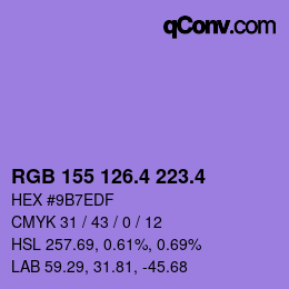 カラーコード: RGB 155 126.4 223.4 | qconv.com