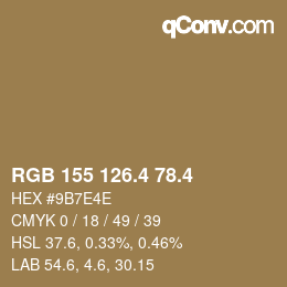カラーコード: RGB 155 126.4 78.4 | qconv.com