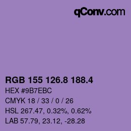 カラーコード: RGB 155 126.8 188.4 | qconv.com