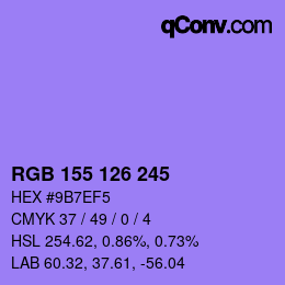 カラーコード: RGB 155 126 245 | qconv.com