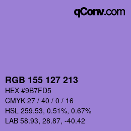 Color code: RGB 155 127 213 | qconv.com