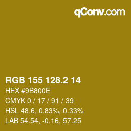 カラーコード: RGB 155 128.2 14 | qconv.com