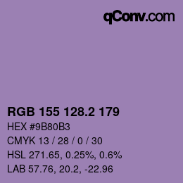 カラーコード: RGB 155 128.2 179 | qconv.com