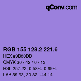 カラーコード: RGB 155 128.2 221.6 | qconv.com