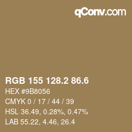 カラーコード: RGB 155 128.2 86.6 | qconv.com