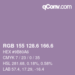 カラーコード: RGB 155 128.6 166.6 | qconv.com