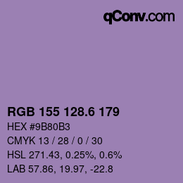 カラーコード: RGB 155 128.6 179 | qconv.com
