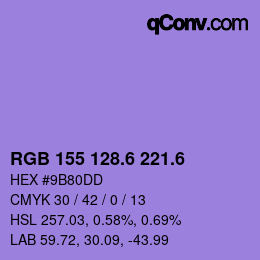 カラーコード: RGB 155 128.6 221.6 | qconv.com
