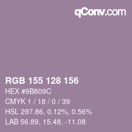 Color code: RGB 155 128 156 | qconv.com