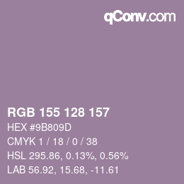 Color code: RGB 155 128 157 | qconv.com