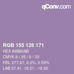 カラーコード: RGB 155 128 171 | qconv.com