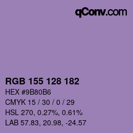 カラーコード: RGB 155 128 182 | qconv.com