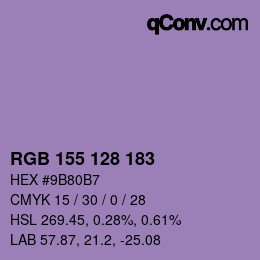 カラーコード: RGB 155 128 183 | qconv.com