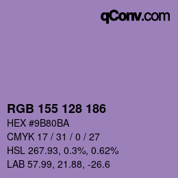 カラーコード: RGB 155 128 186 | qconv.com