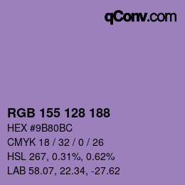 カラーコード: RGB 155 128 188 | qconv.com