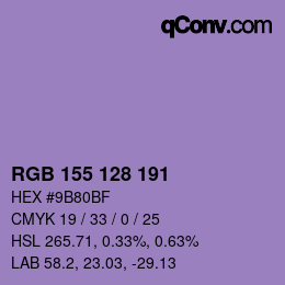 カラーコード: RGB 155 128 191 | qconv.com