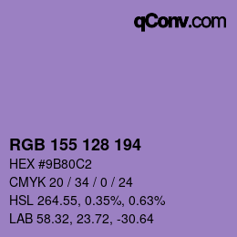 颜色代码: RGB 155 128 194 | qconv.com