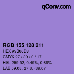 颜色代码: RGB 155 128 211 | qconv.com