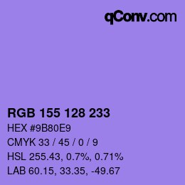 Color code: RGB 155 128 233 | qconv.com