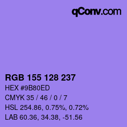 カラーコード: RGB 155 128 237 | qconv.com