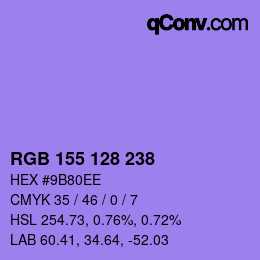 カラーコード: RGB 155 128 238 | qconv.com