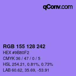 颜色代码: RGB 155 128 242 | qconv.com